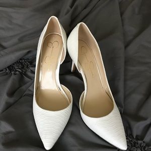 Jessica Simpson white heels